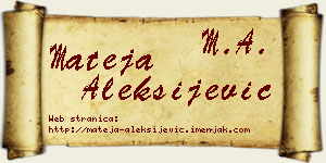 Mateja Aleksijević vizit kartica